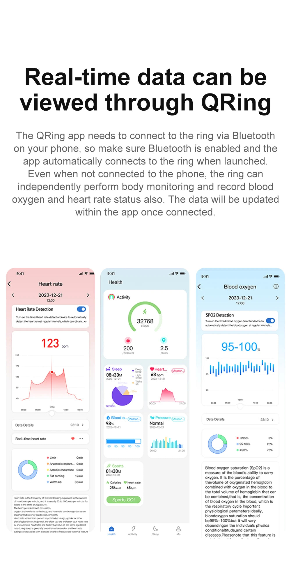 Smart Ring  Health Monitor 5ATM Waterproof