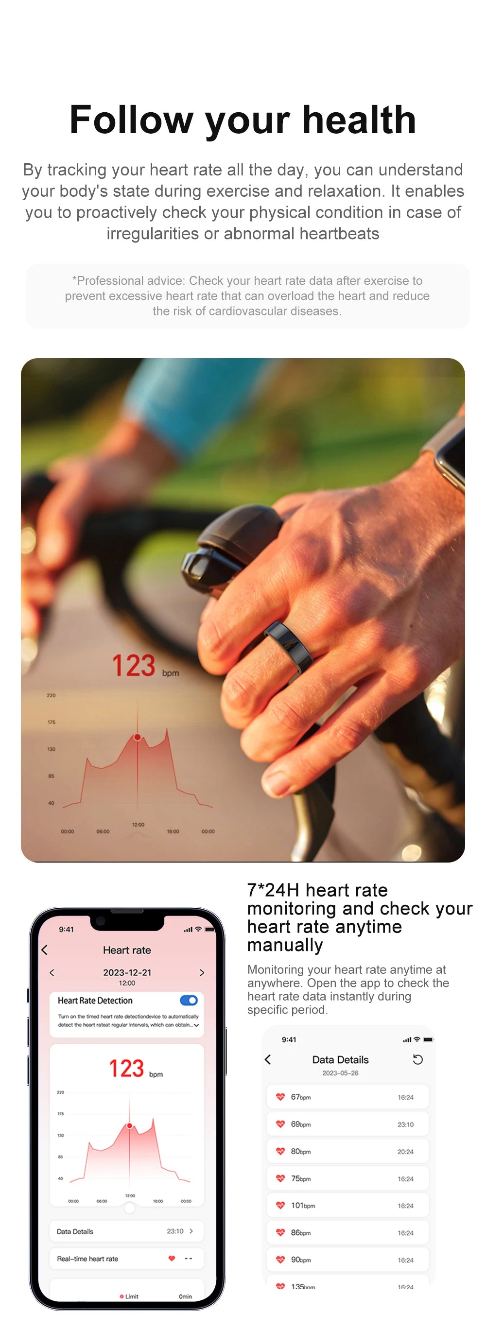 Smart Ring  Health Monitor 5ATM Waterproof