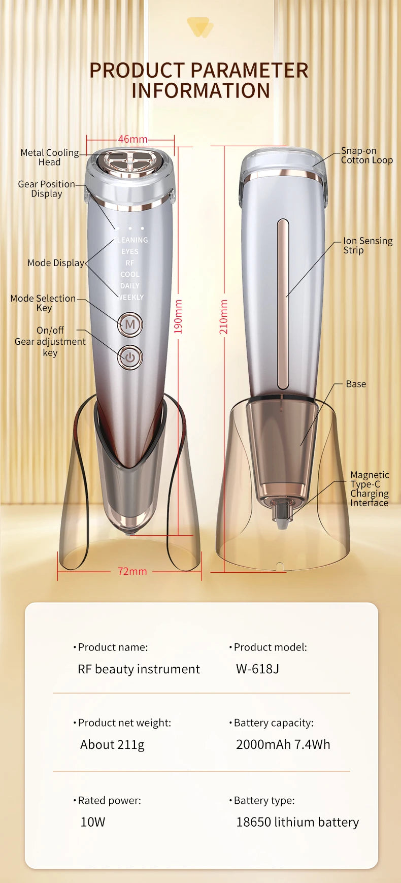 Lifting RF device for Facial and Eyes