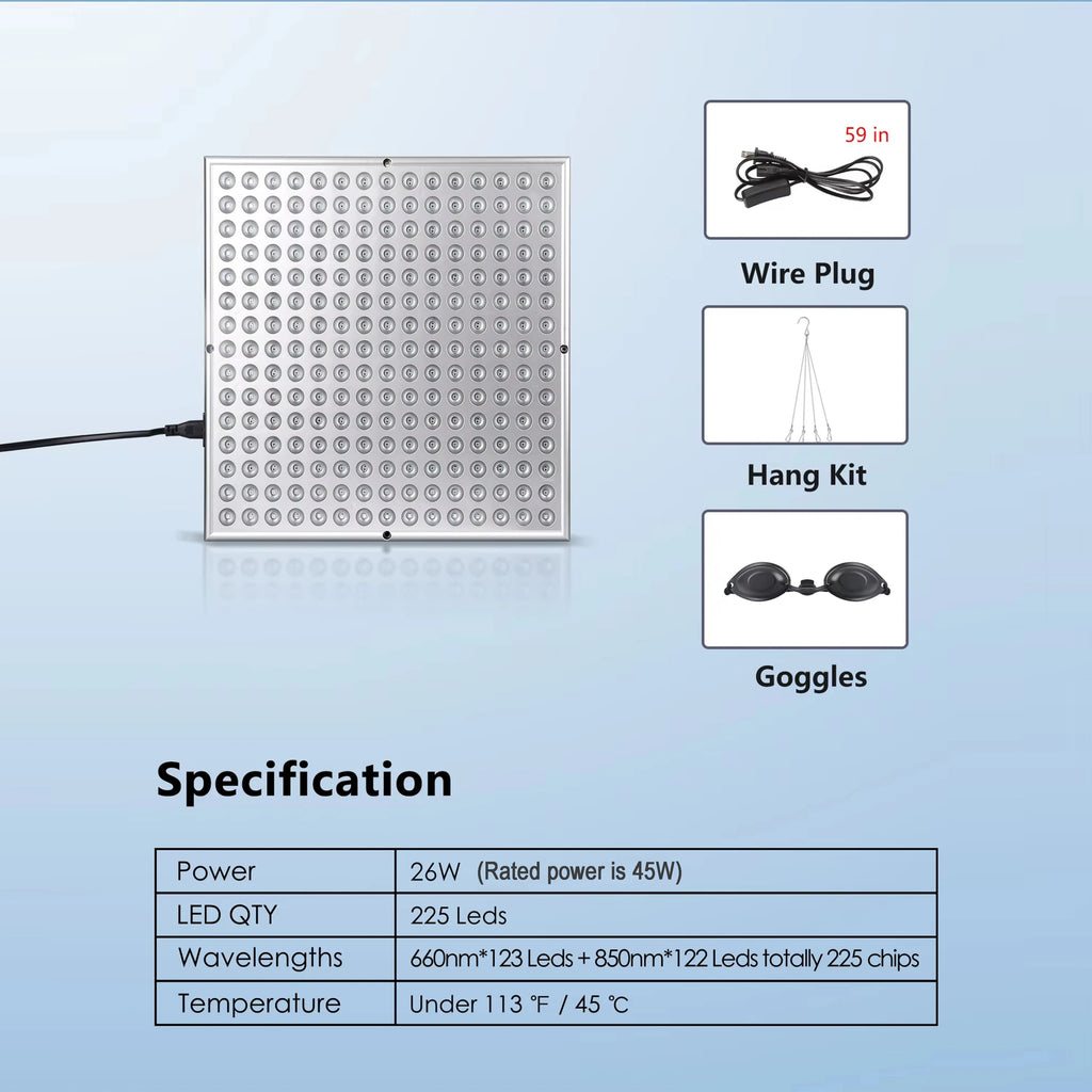 Red Light Therapy Panel Lamp