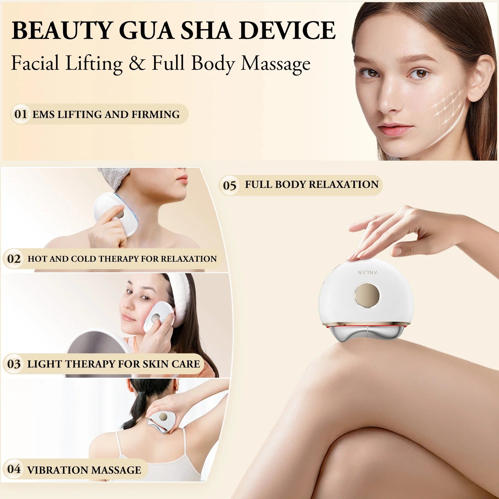 Electric Guasha Massager / EMS Face Lifting / Anti-Aging